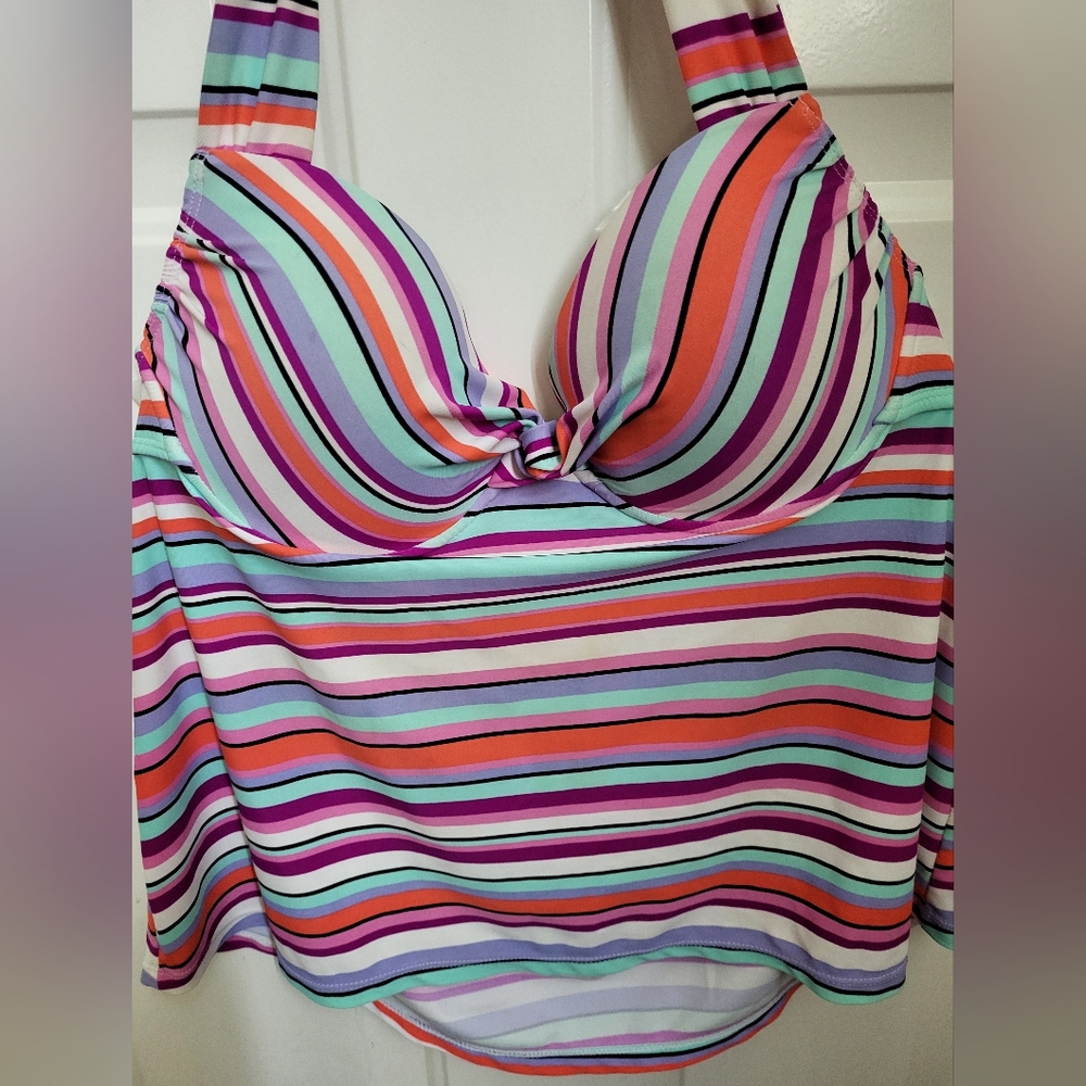 CATALINA Ladies XL (16-18) Colorful  Striped  Tankini